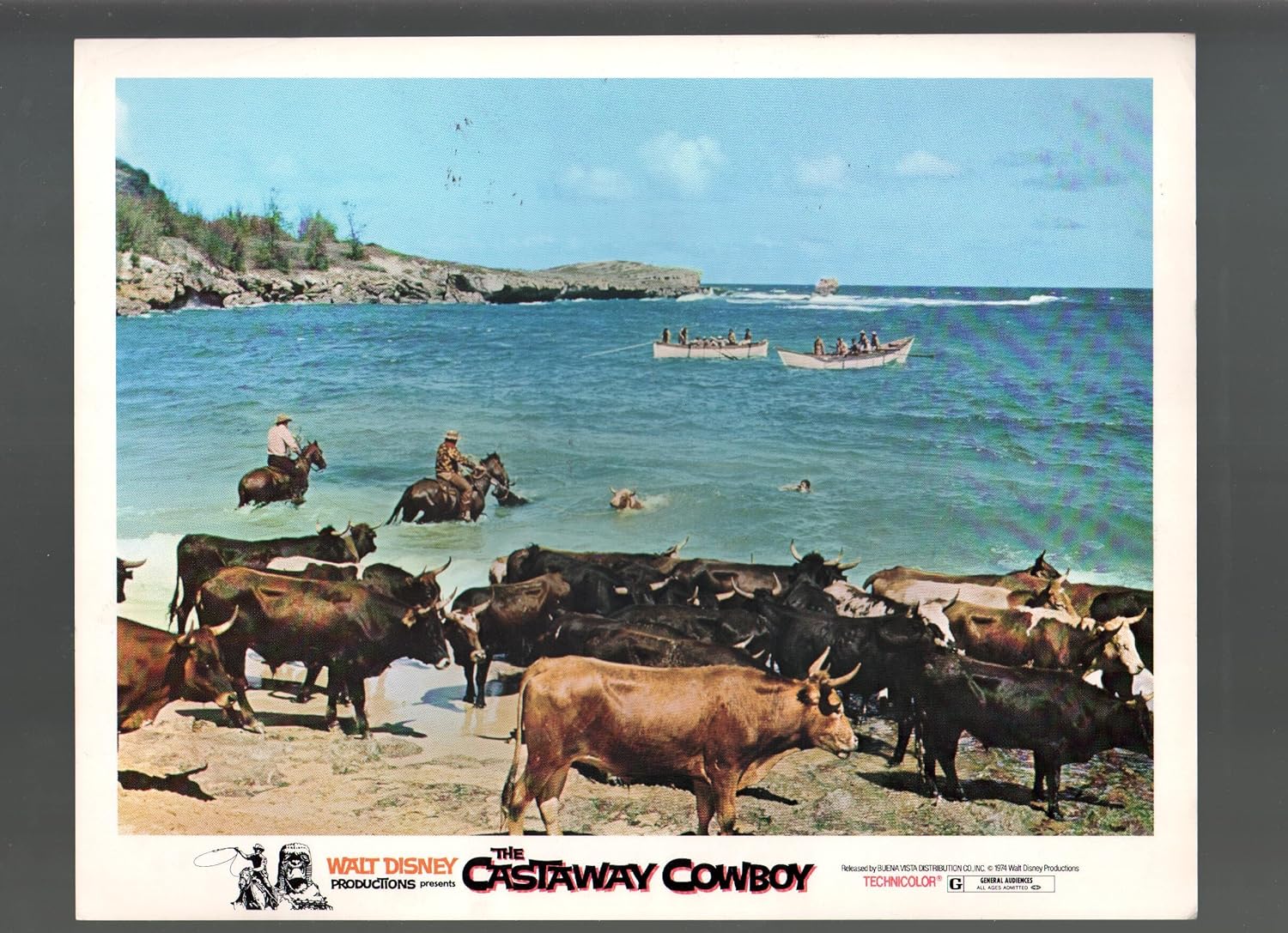 MOVIE POSTER: Castaway Cowboy-James Garner-Vera Miles-Robert Culp-11x14-Color-Lobby Card