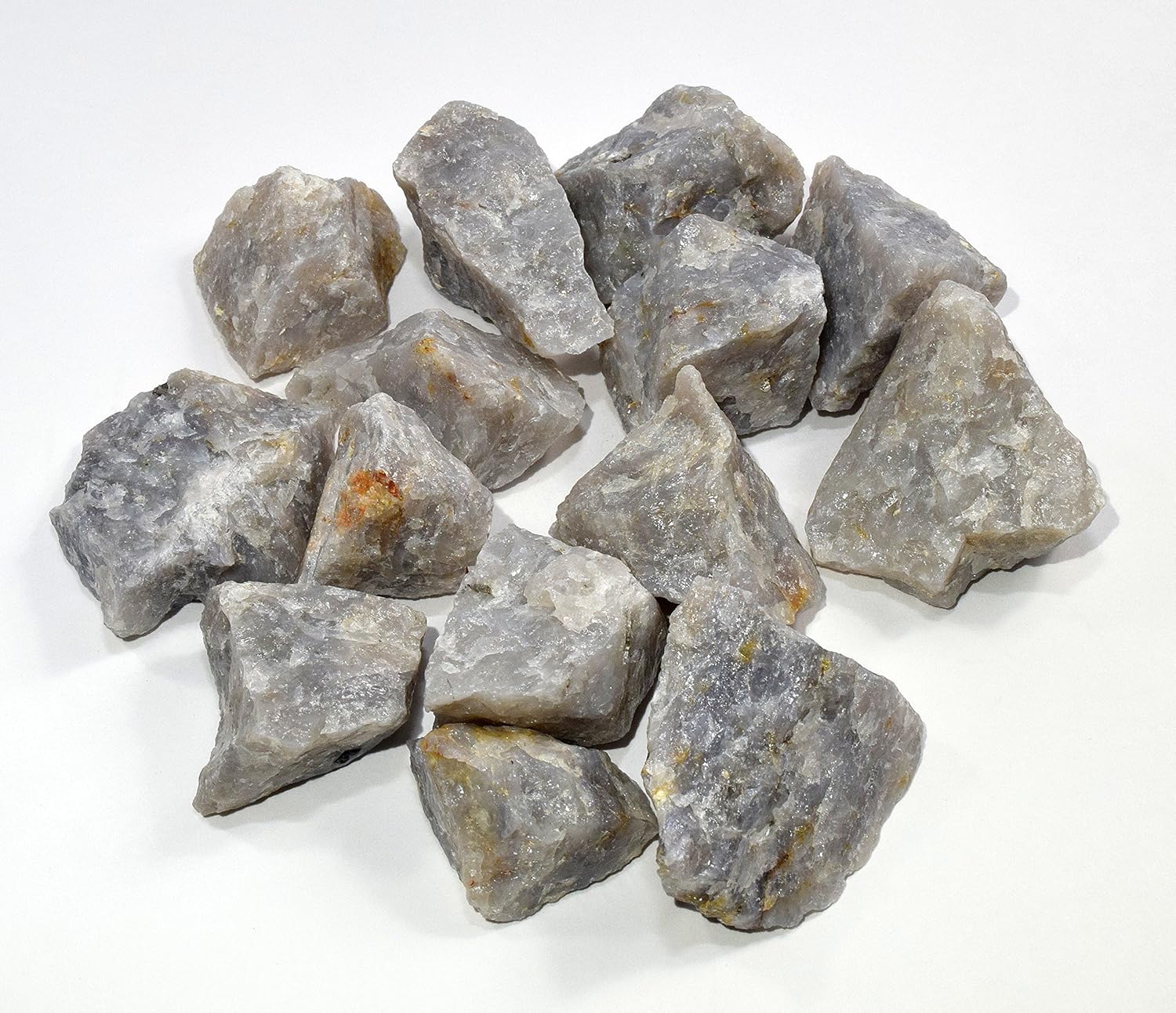 Indoor Fountains & Accessories - Natural Blue Chalcedony Quartz Rough Stone Gemstone Crystal Mineral Cabochon Rock Cabs for Cabbing/Carving - Madagascar - 5PCS