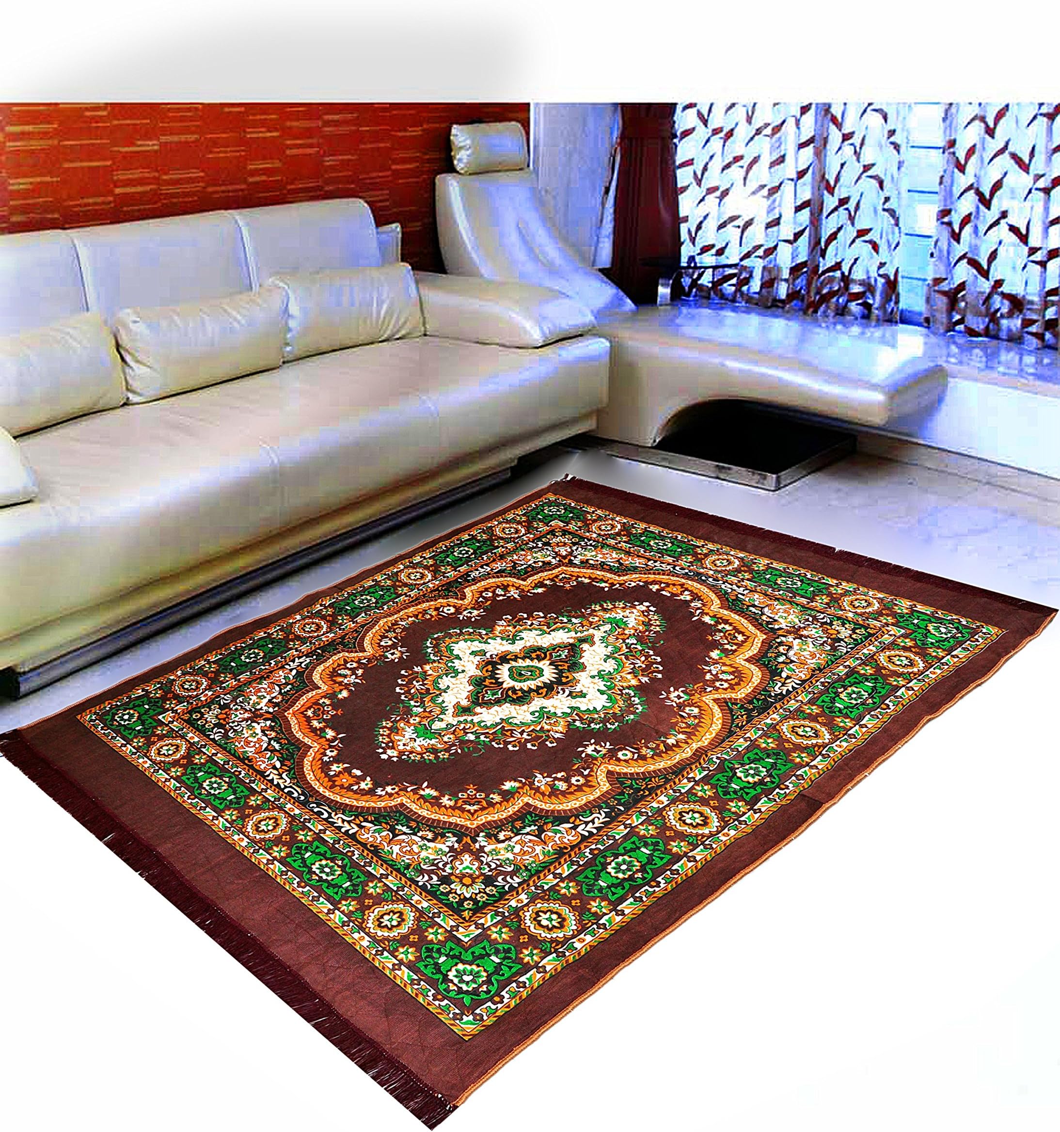 Warmland Premium Polyester Carpet - 58"x84", Brown