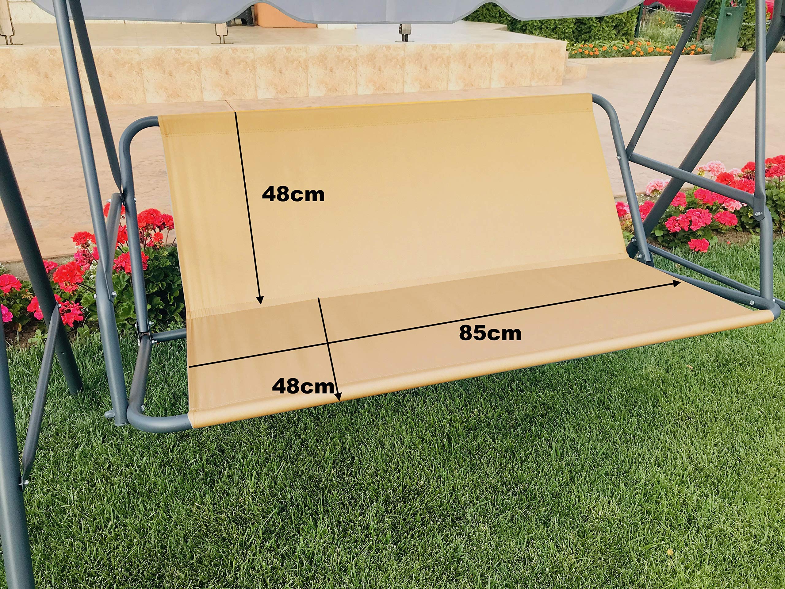 PETELA Replacement Swing Seat Cover Hammock Chair Garden Swing Chair Outdoor Chair Covers Bench Cover (85cm x 48cm x48cm, Beige) โ image 1