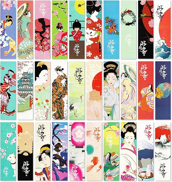 japanese style theme colorful bookmarks 30 pcs amazonca office products