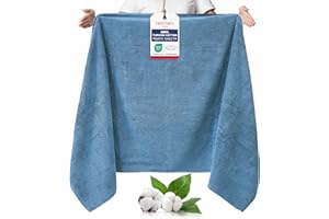 TEXTILOM 100% Turkish Cotton Oversized Luxury Bath Sheets, Jumbo & Extra Large Bath Towels Sheet for Bathroom and Shower with Maximum Softness & Absorbent (40 x 80 inches)- Mid Blue