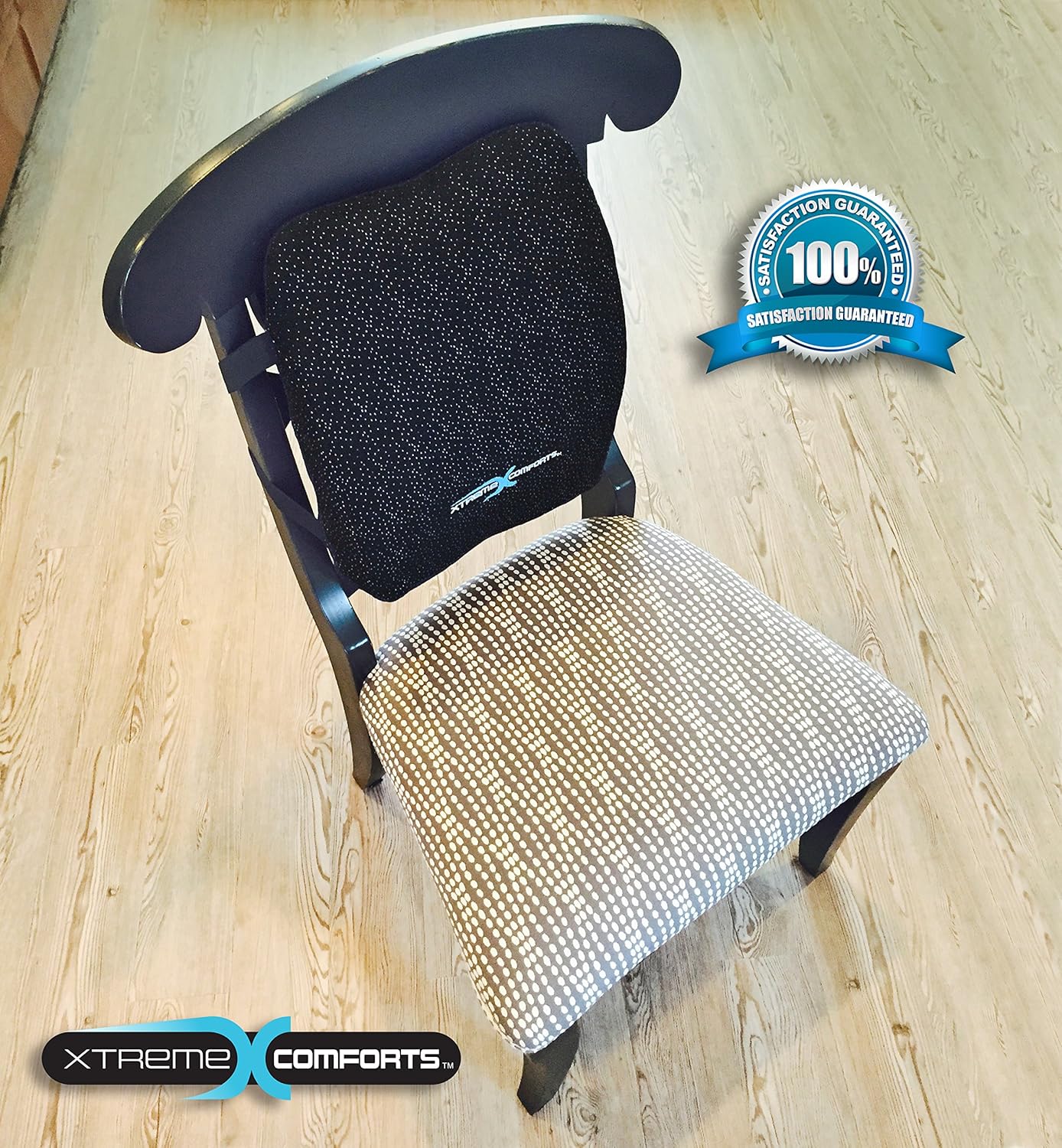 Xtreme Comforts Memory Foam Back Support Cushion - Designed for Back Pain Relief - Lumbar Pillow with Premium Adjustable Strap - Hypoallergenic Ventilative Mesh - Alleviates Lower Back Pain: Health & Personal Care
