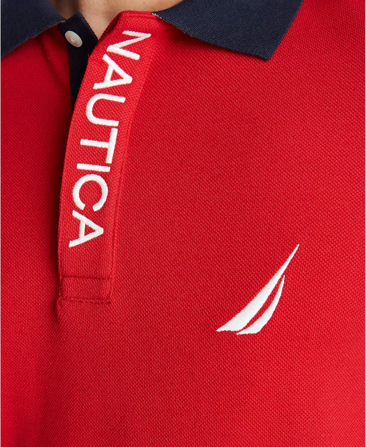 Nautica Men's Short Sleeve Color Block Performance Pique Polo Shirt at  Men’s Clothing store