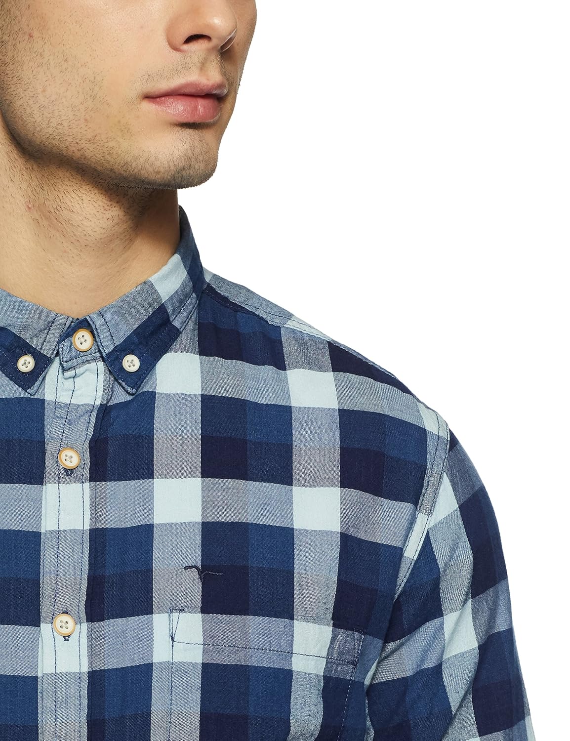 flying machine men's checkered slim fit casual shirt