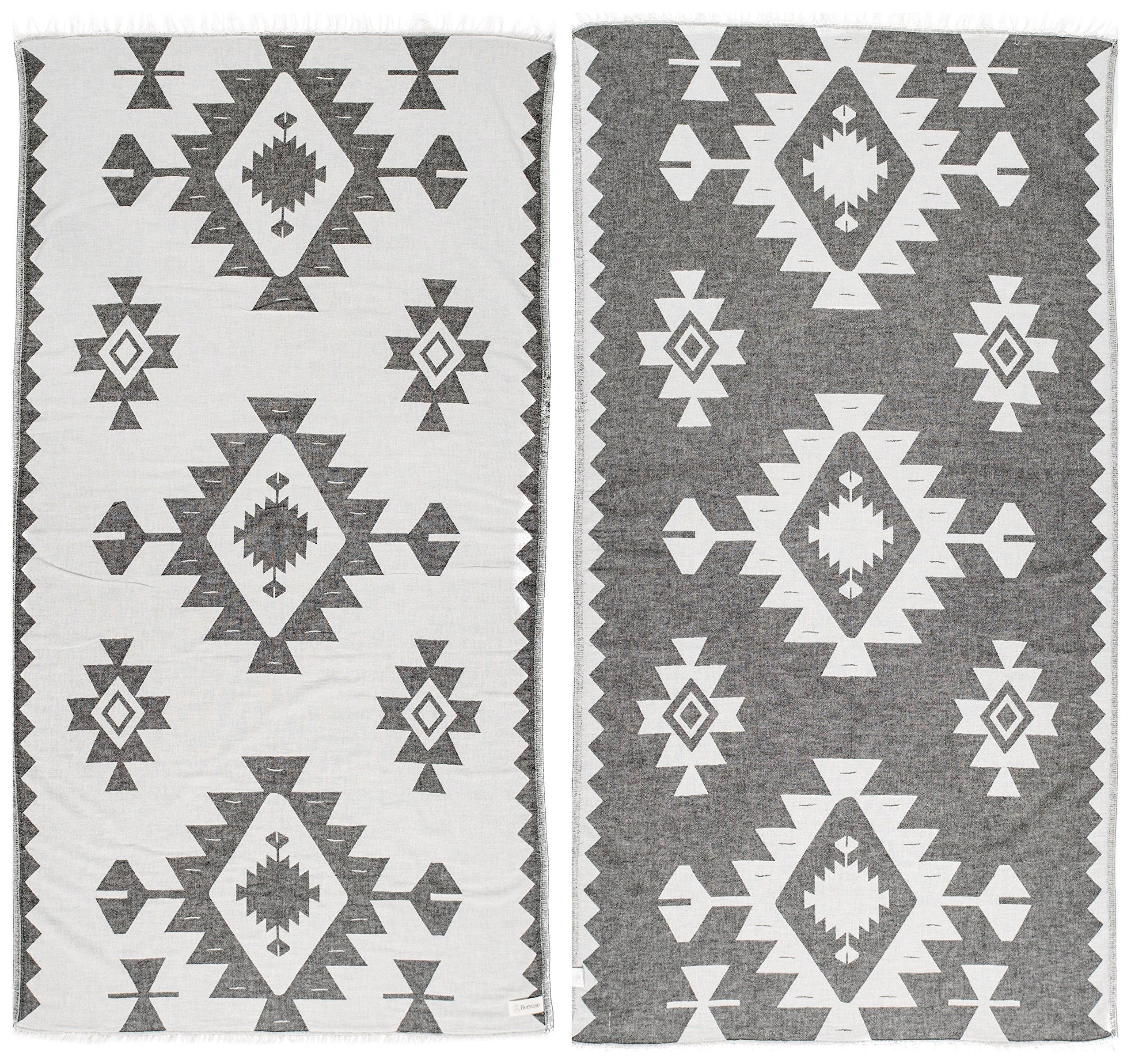Bersuse 100% Cotton - Palenque Turkish Towel - Black