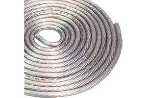Conext Link 20 FT 2 AWG GA Full Gauge Battery Power Cable Ground Wire Clear Silver OFC Copper （10077）