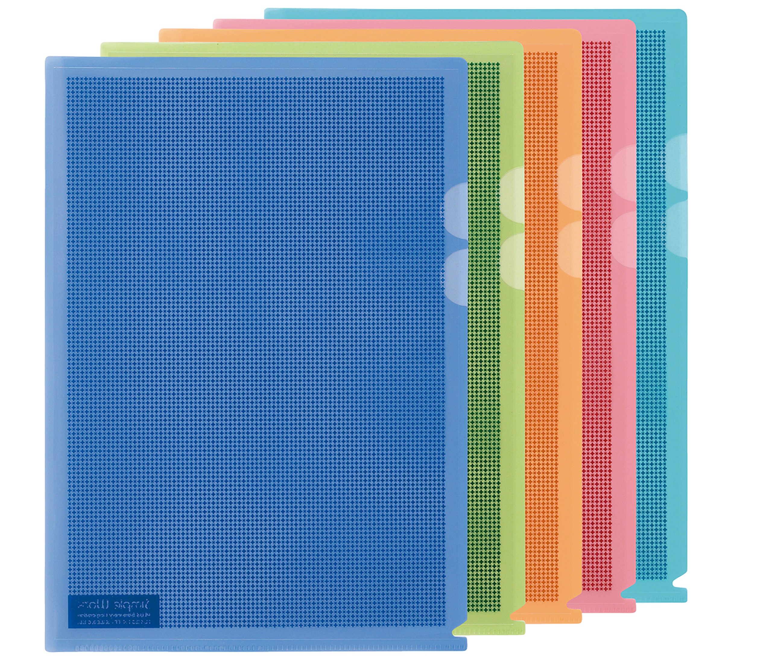 PLUS Japan, Peek-Proof Security Folder Camouflage A4 Assorted Colours, 5 Pieces Pack, FL-127CH 5PE