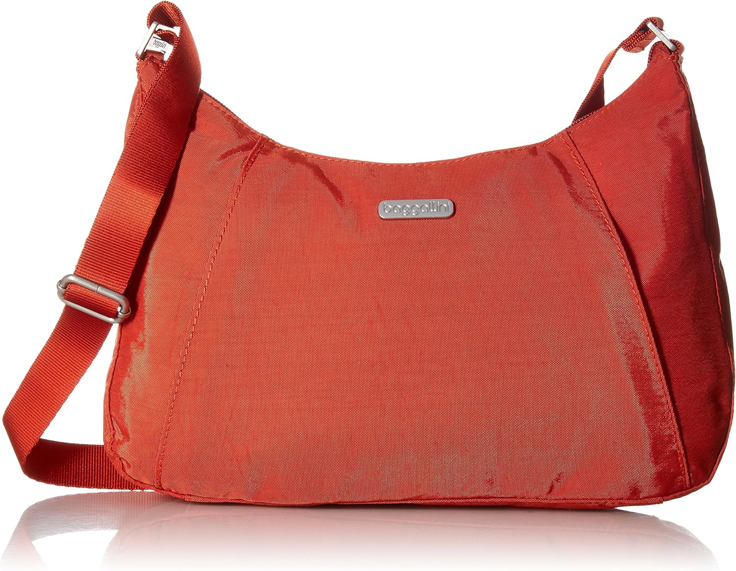 Baggallini Women's Slim Crossbody Hobo Bag, Organizational Pockets, Lightweight Nylon Cross Body