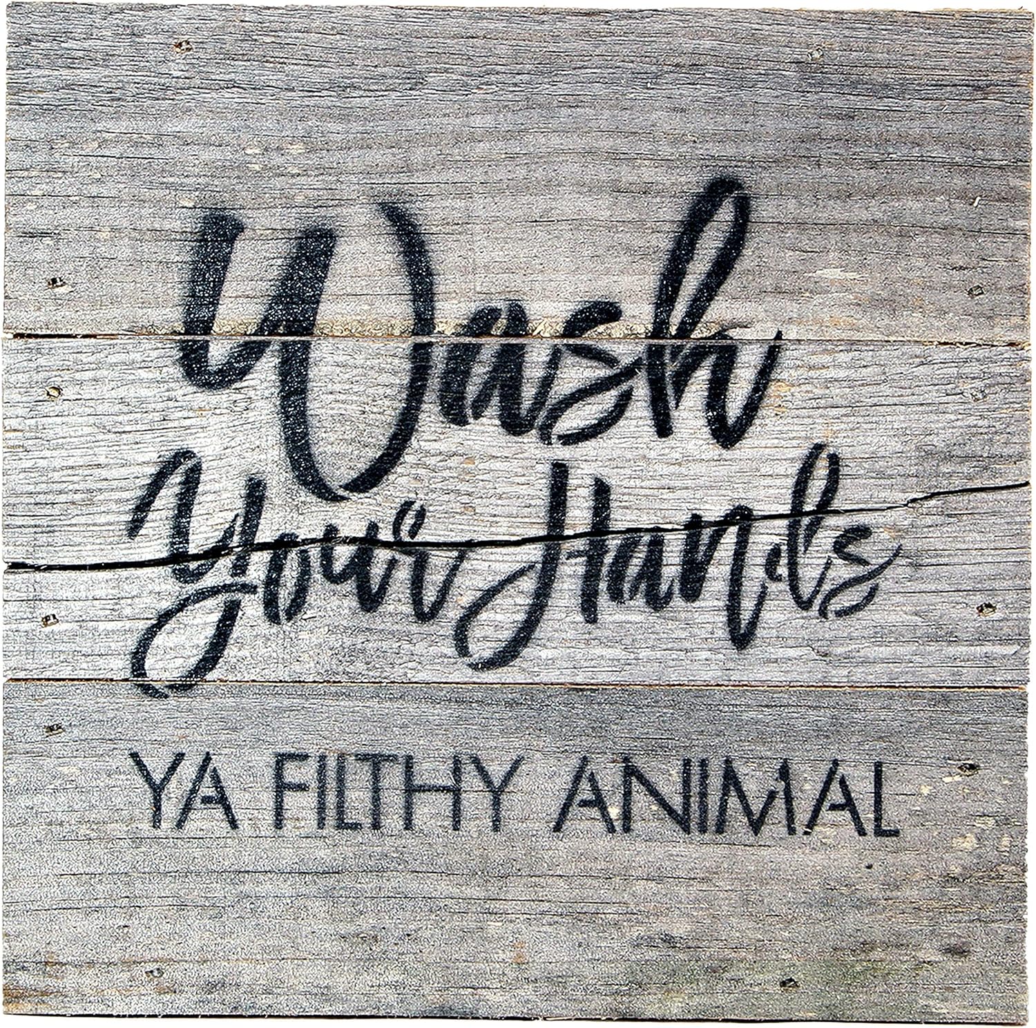 Wash Your Hands Ya Filthy Animal Box Signs for Home Decor, Farmhouse Cute Wooden Signs with Quotes, Funny Knick Knacks Home Decor Shelf Items, Wooden Box Signs with Quotes, Rustic Plaques with Sayings: Home & Kitchen