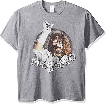 WWE Men's Mankind Mr. Socko T-Shirt, Sport Grey, S ...