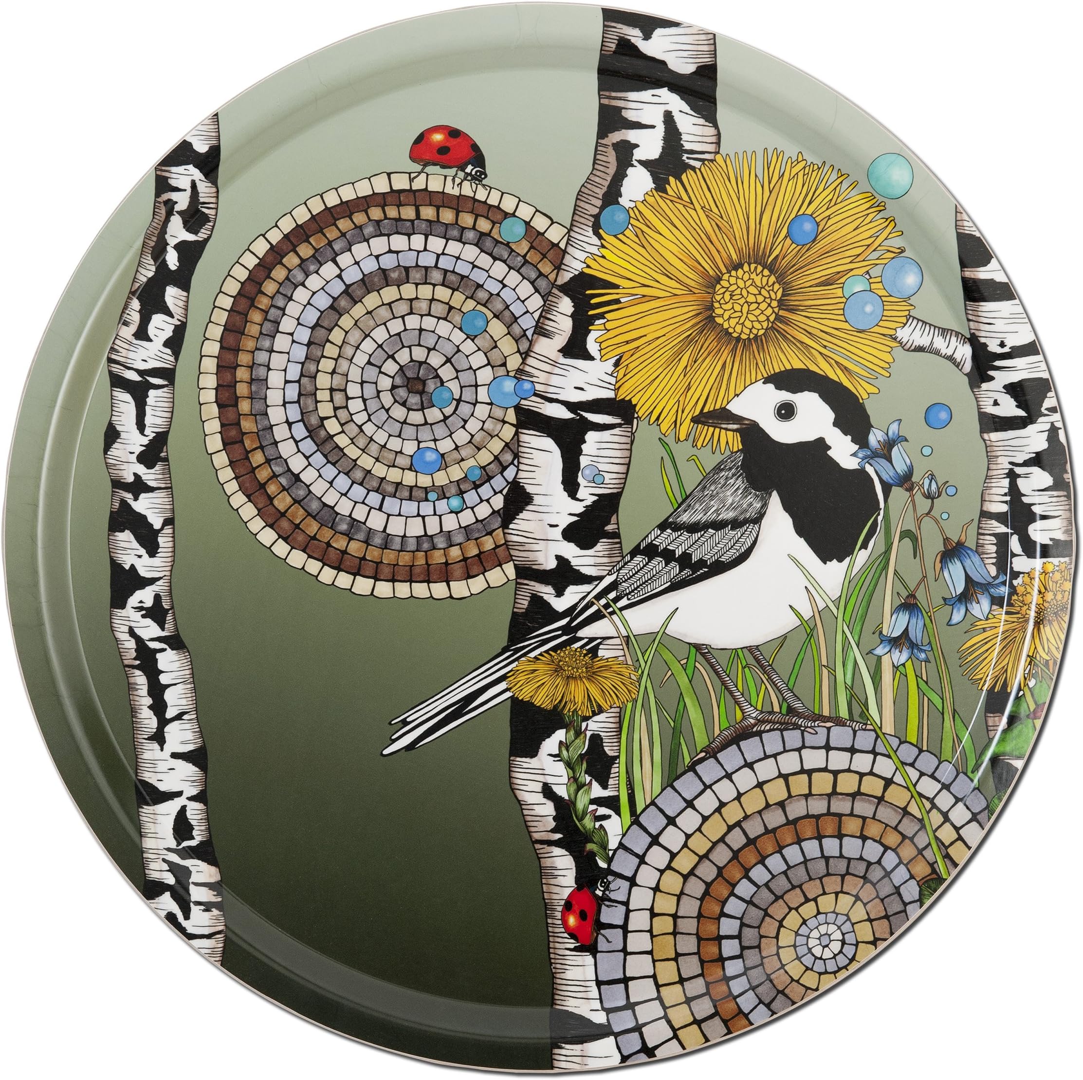 Nadja Wedin Design Wagtails Moody Green – Tray 38 cm