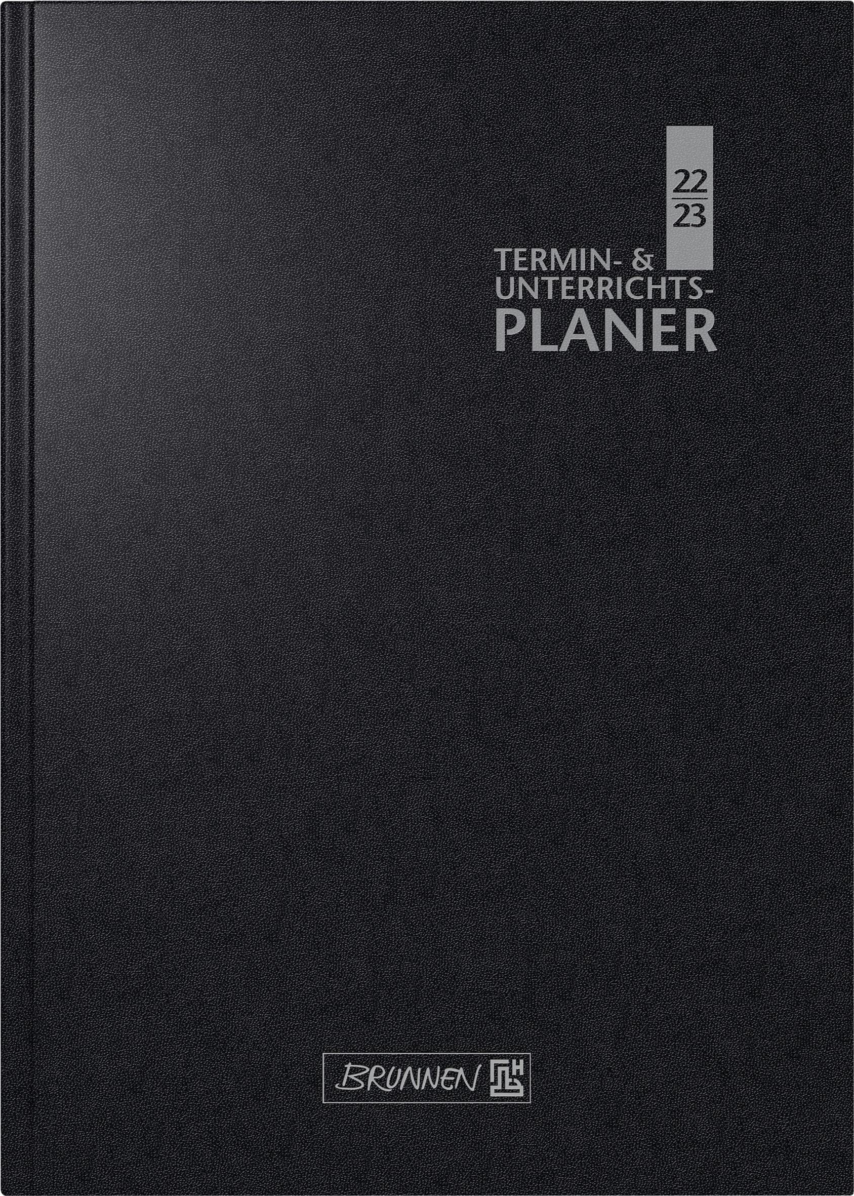 Brunnen Teacher assortment 2022/2023 overformat A5: 17 x 24 cm, black: 2 pages = 1 week, 1075960903