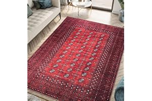 Keen Home Design 5x7 Rug - Machine Washable Area Rug with Non-Slip Backing, Ideal for Living Room, Dining Room, Bedroom - Vintage, Easy Clean, Durable, Low Pile Rug - (5' x 7')