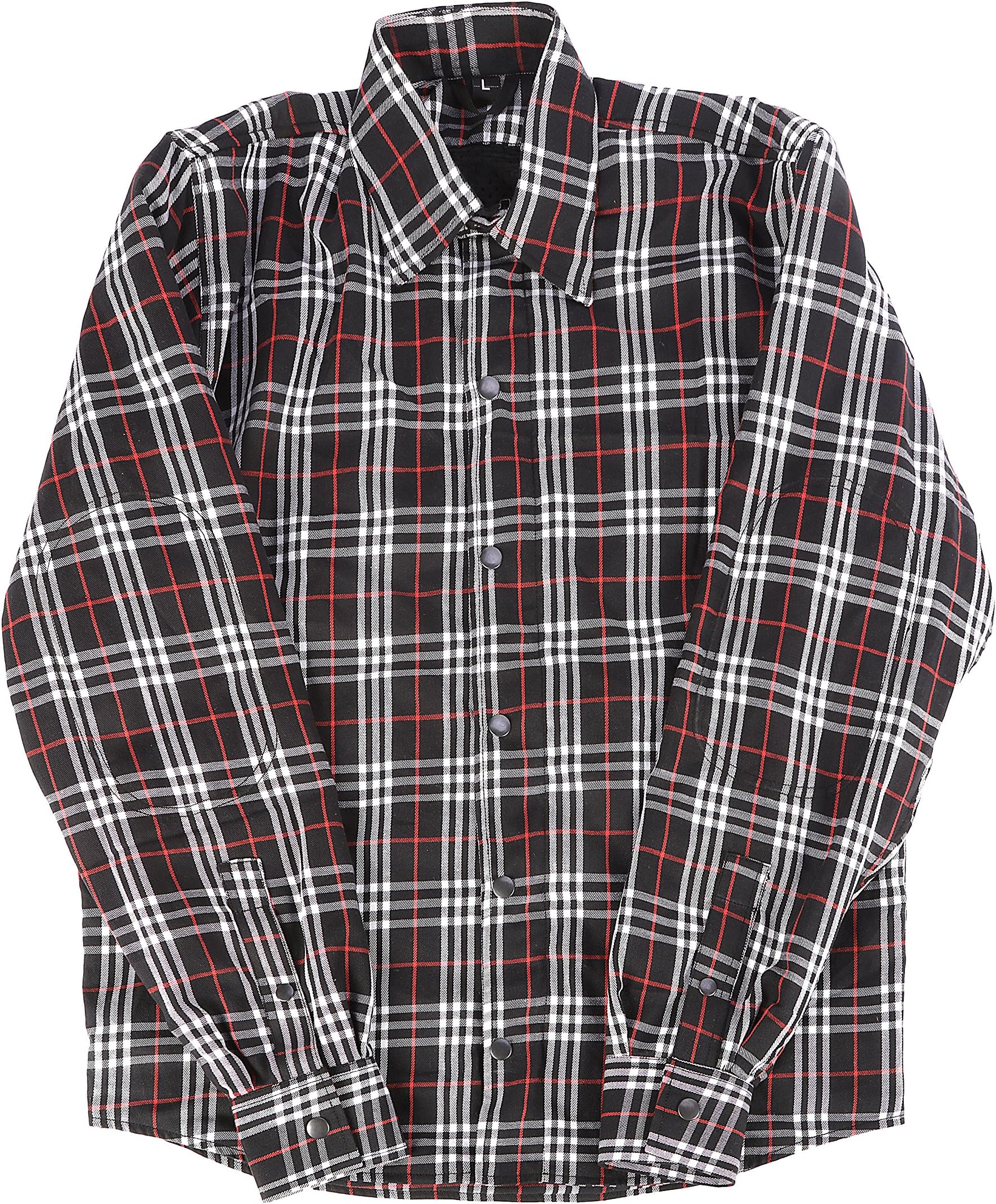 Gents Aramid Check Cotton Bikers Shirt | Full Sleeve 100% Tartan Check Kevlar Cotton Shirt for Men | Comfortable, Breathable, Moisture, Insulate Control Shirt | Motorcycle Bikers Shirt Men (LARGE)