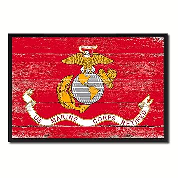 Amazon Com Us Marine Corps Retired Military Flag Shabby Chic