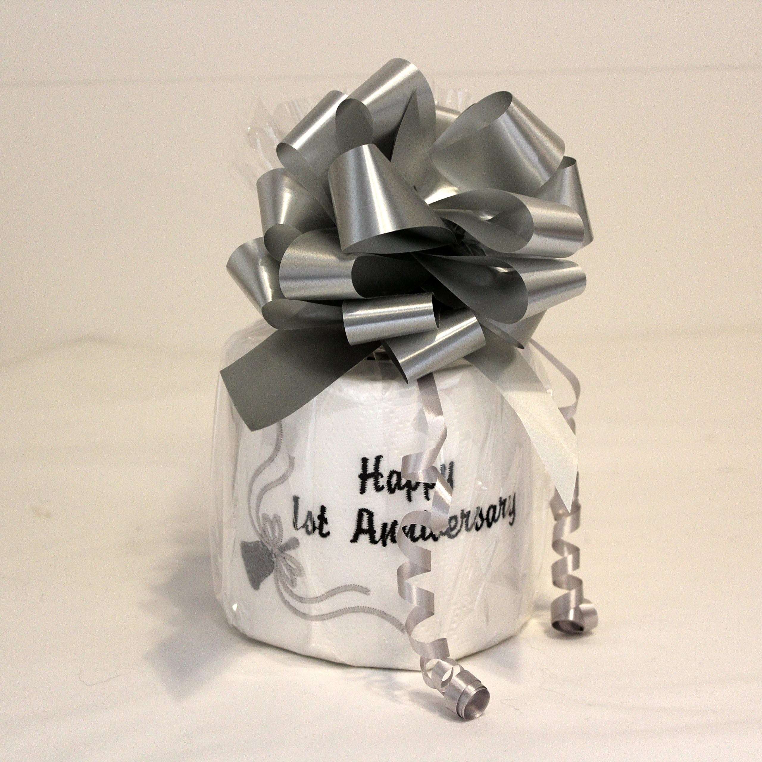 Paper Anniversary Gift ~ Novelty Embroidered Toilet Paper Gift Wrapped, First Anniversary
