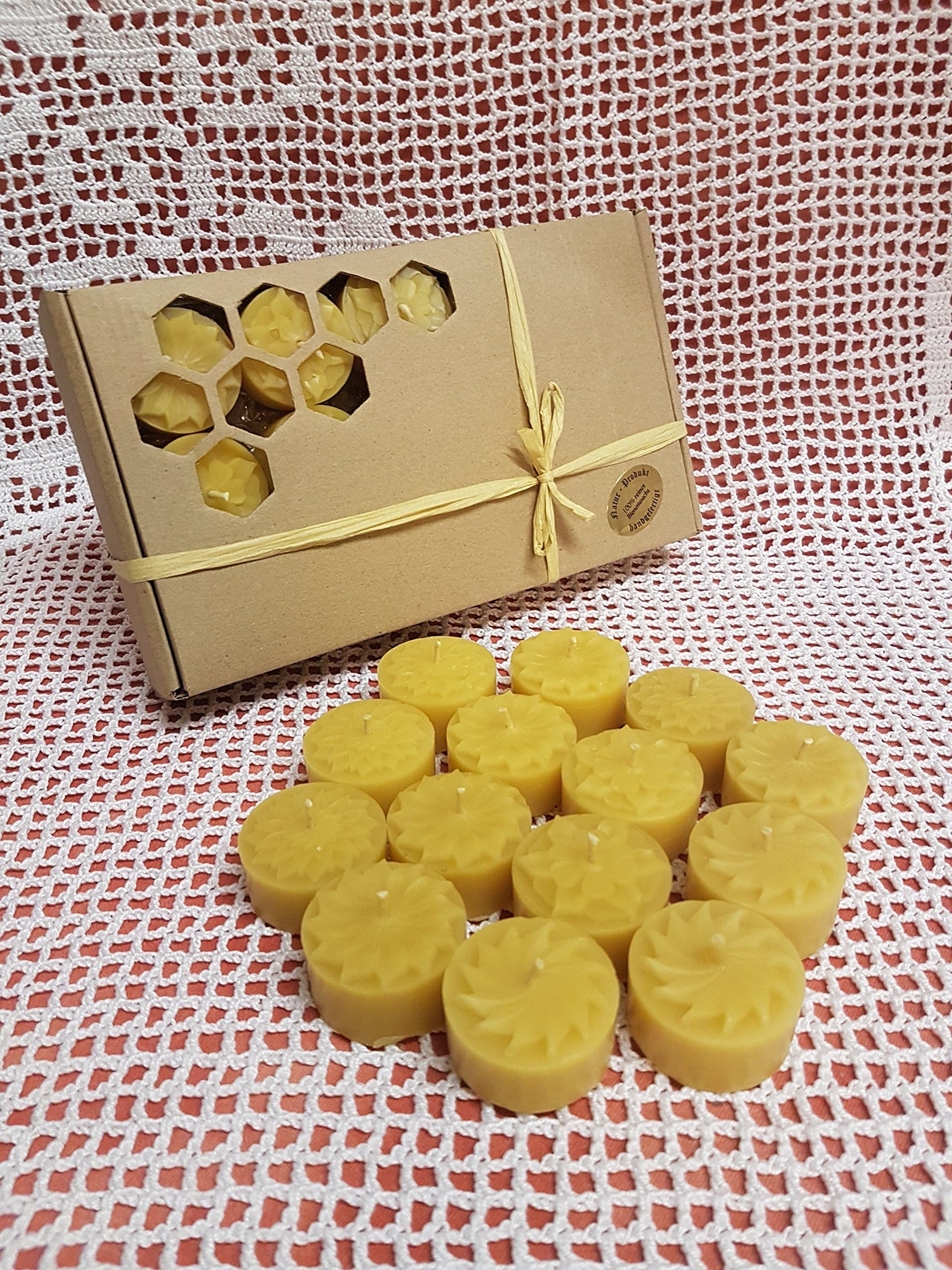 Floral Candle Made of 100% Beeswax Tealight Tea Light Candles Set of 30 without Trays.