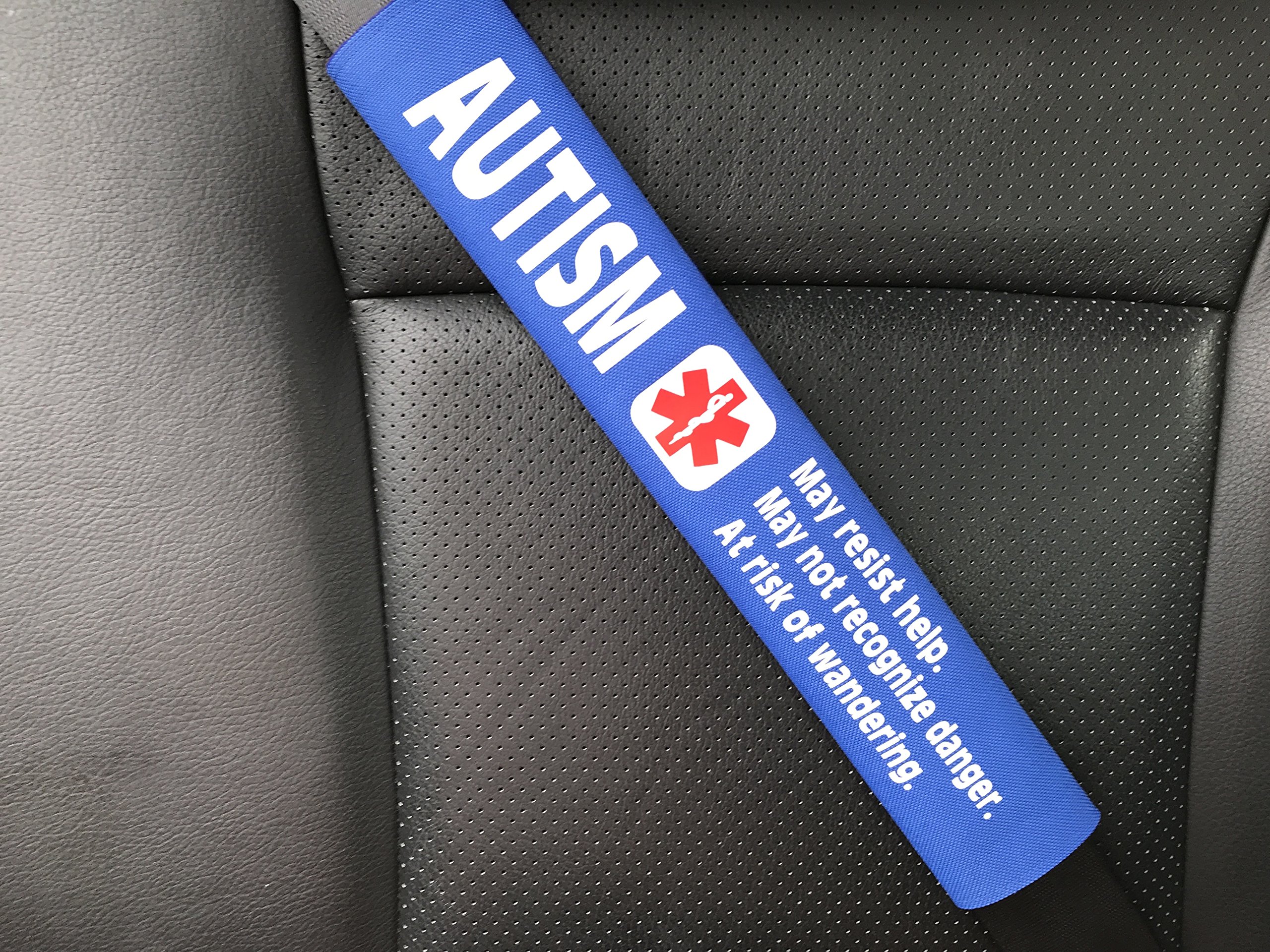 Autism Medical Alert Seat Belt Cover (Black) Health & Personal Care