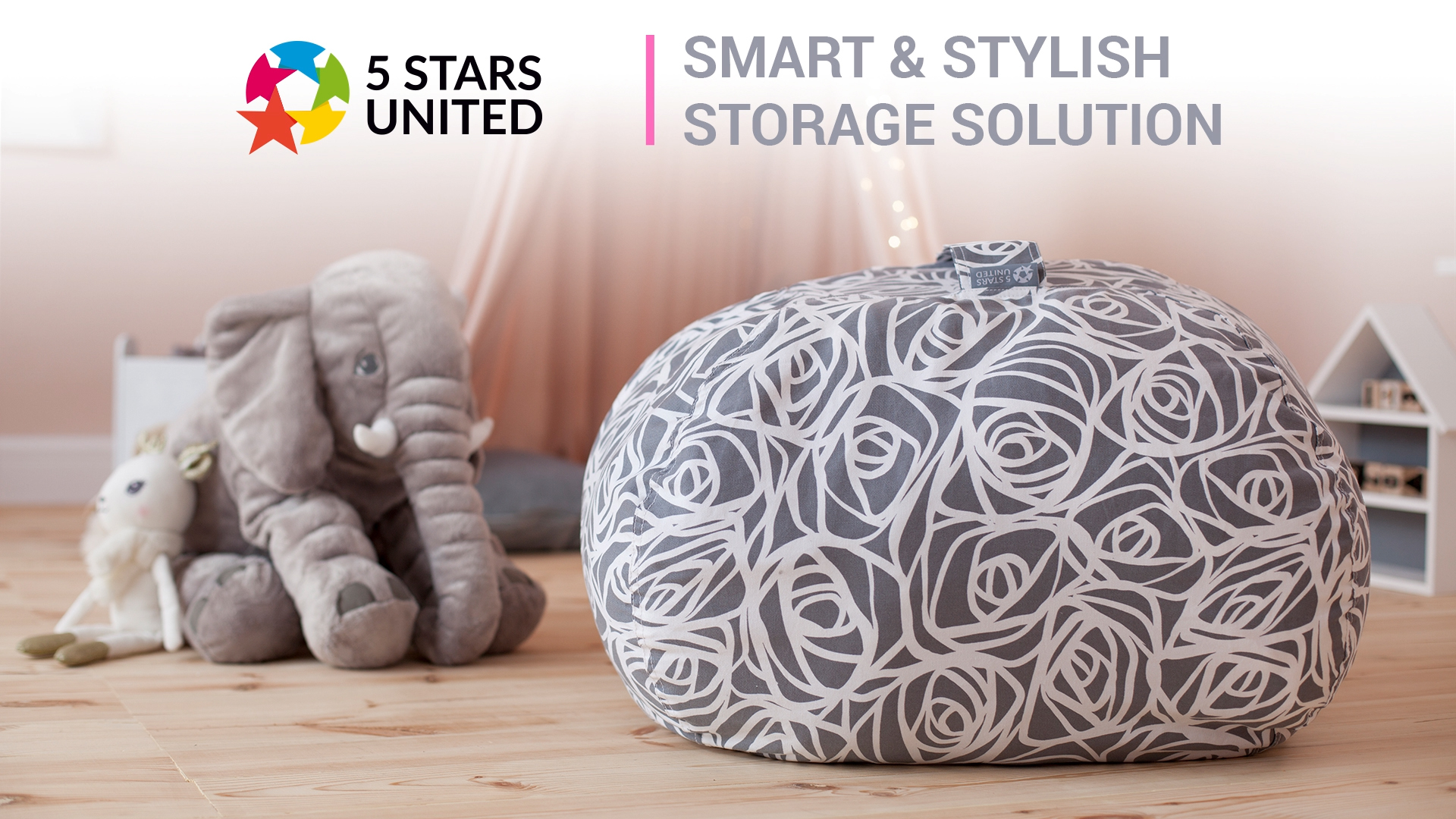 6 STARS+UNITED+Stuffed+Animal+Storage