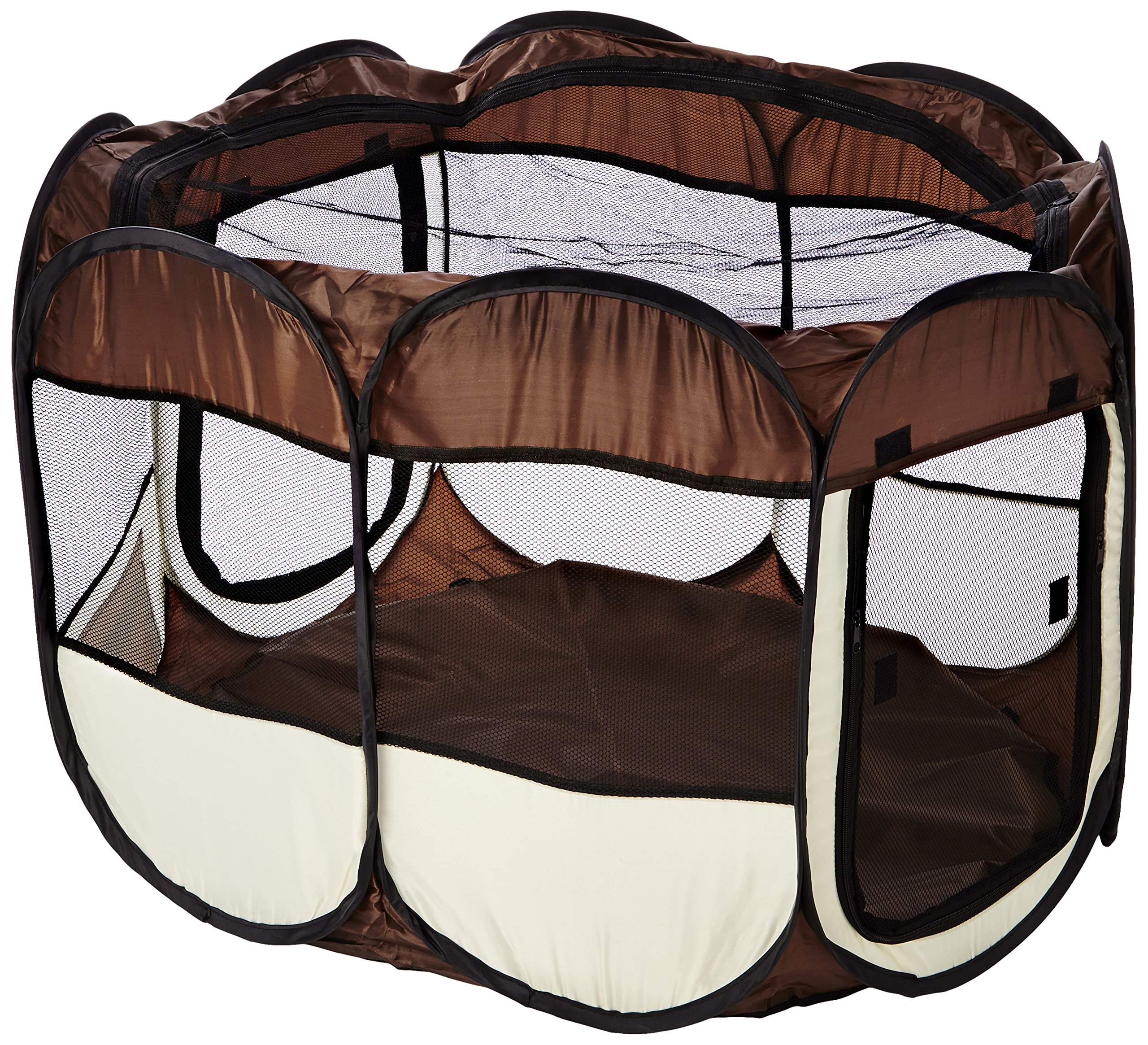 BUNNY BUSINESS Fabric Playpen for Rabbits Guineas Run Hutch Foldable, Brown