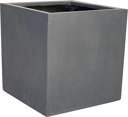 Pflanzkubel Blumenkubel Pflanztopf Blumentopf Fiberglas Quadrat Lxbxh 70x70x70cm Grau Amazon De Garten