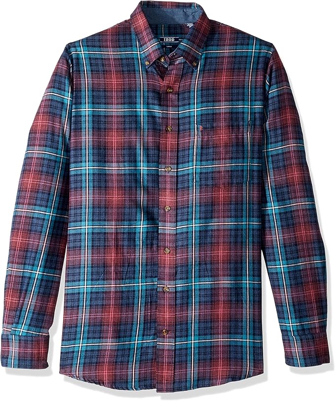 Izod Men's Big and Tall Flannel Long Sleeve Shirt Button Amazon.co.uk