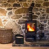 Relaxdays Pellet Bucket Set 3 Metal Fireplace Coal Container Black 21-30cm view 2