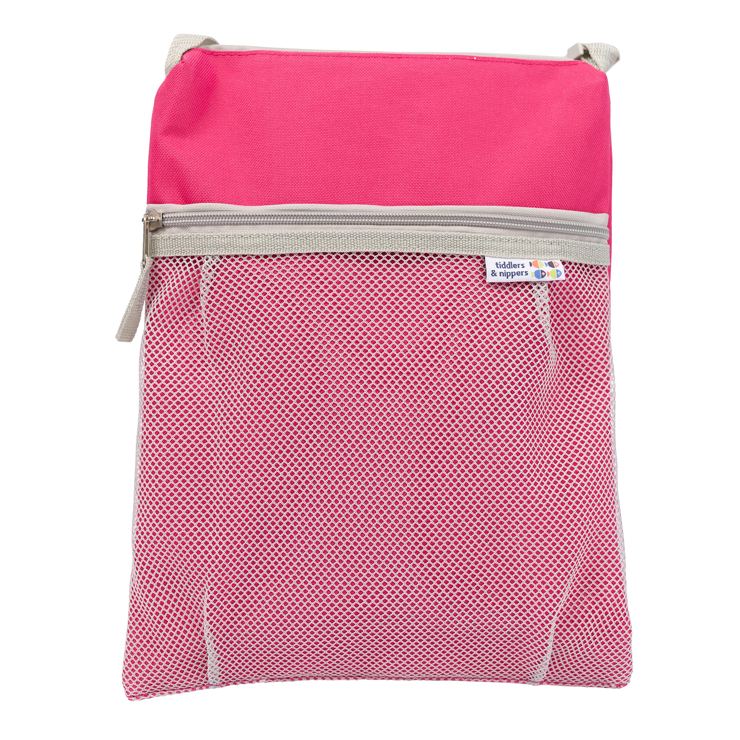 tiddlers & nippers Kids Swimming Bag | Wet & Dry Bag | External Pocket for Dry Items | Swim Bag with Leak Proof, Waterproof, Zipped Section | Ideal Toilet/Nappy Training Bag (Pink)