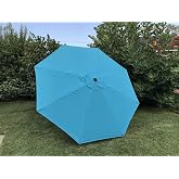 BELLRINO DECOR Replacement TURQUOISE / SPA BLUE " STRONG &amp; THICK " Umbrella Canopy for 9ft 8 Ribs (Canopy Only)