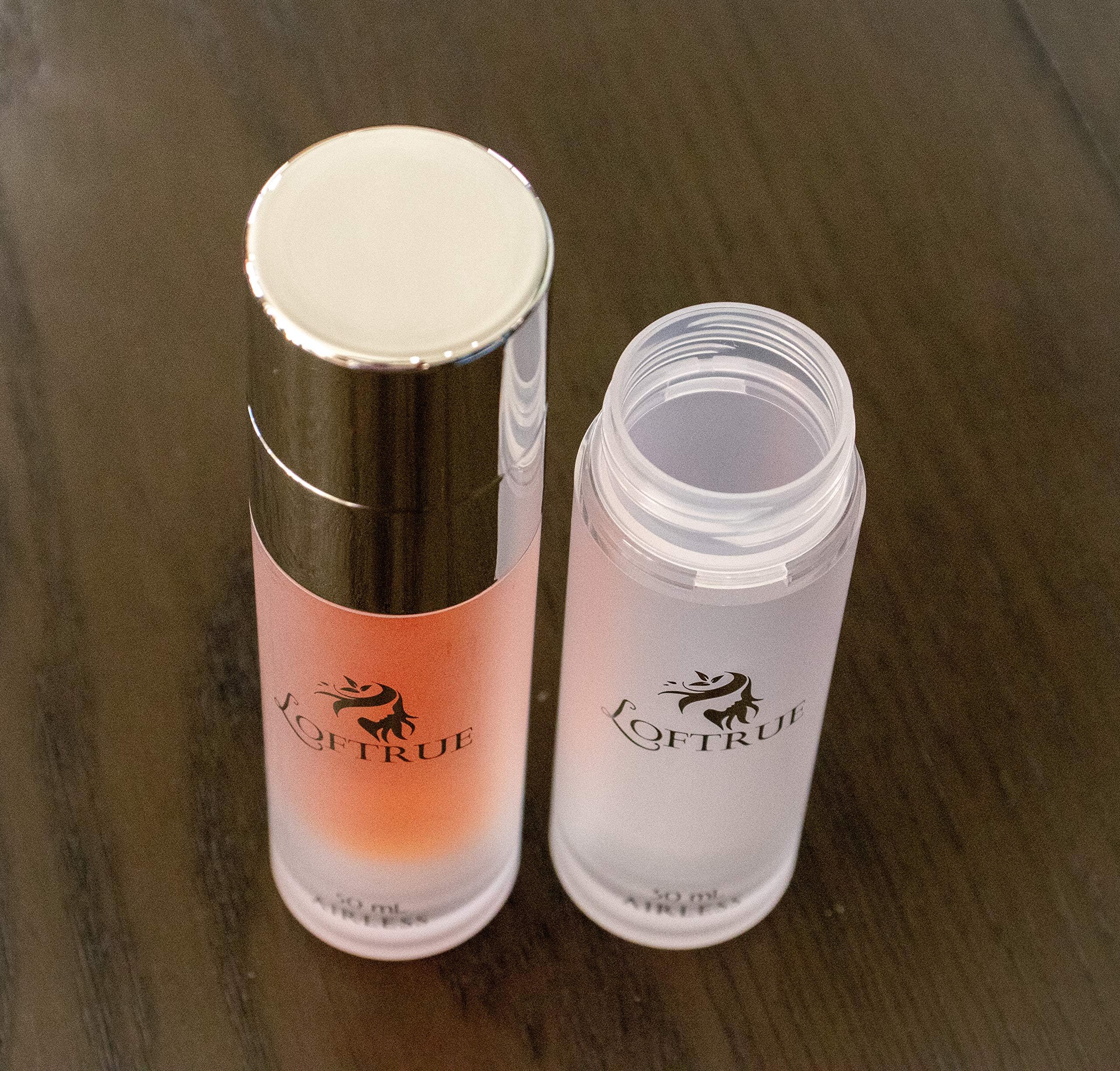 Travel Bottles | Leak Proof | TSA Approved | Cosmetic Containers | Airless Pump Bottle | Travel Containers | Easy Fill | Refillable | BPA Free