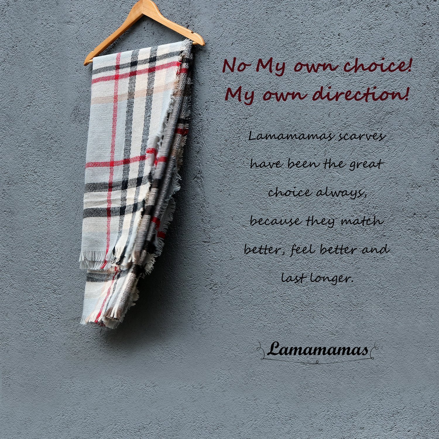 Lamamamas Plaid Blanket Scarf Warm Cozy Tartan Wrap Shawl Winter Scarfs for Women