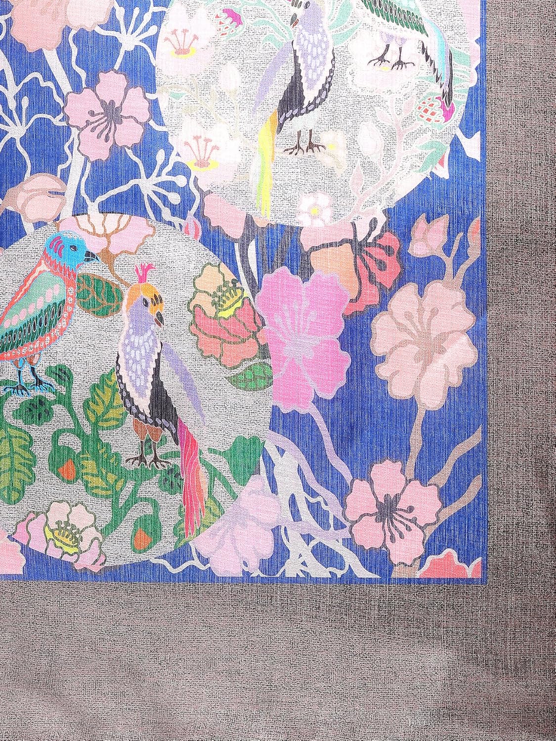 applecreation women's khadi silk dupatta(blue and light pink_free size)