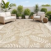 JONATHAN Y Palm Frond Indoor Outdoor Area Rug 3X5 Brown/Beige, Nevis for Backyard, Patio, Porch, Easy-Cleaning, High Traffic,
