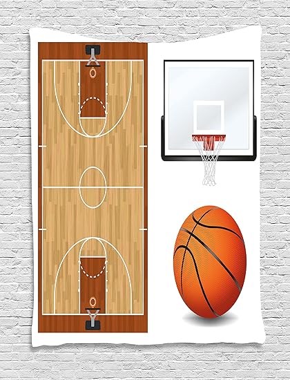Amazon Com Lunarable Boy S Room Tapestry Basketball Court