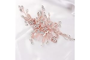 YERTTER Vintage Rhinestones Bride Wedding Hair Accessories for Brides Crystal Simulated Pearl Floral Leaves Bridal Hair Comb 