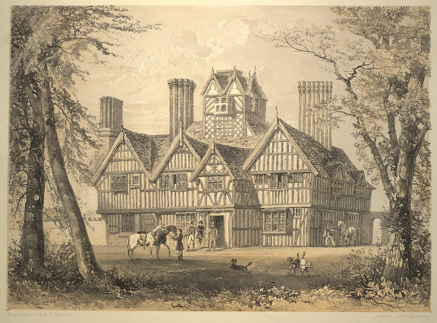 Amazon Com Illustration Print Oak House West Bromwich By