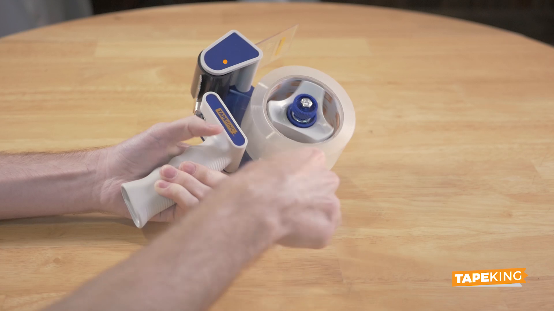 Tape-King-TX100-Packing-Tape-Dispenser-Gun-Plus-1-Free-Roll-of-Packaging-Tape-Best-Side-Loading-2-Inch-Lightweight-Ergonomic-Industrial-Gun-for-Shipping-Moving-Carton-and-Box-Sealing