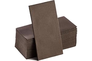 MOYES HOME Brown Napkins | Linen Feel Guest Disposable Cloth Like Paper Dinner Napkins | Hand Towels | Soft, Absorbent, Paper Hand Napkins for Kitchen, Bathroom, Parties, Weddings, Dinners Or Events | 50 Pack