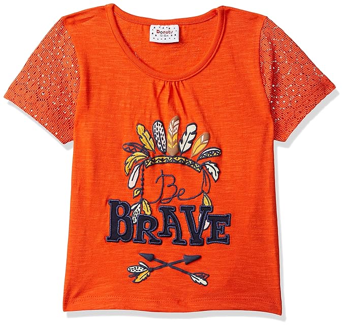 Donuts Baby Girls Plain Regular Fit T-Shirt