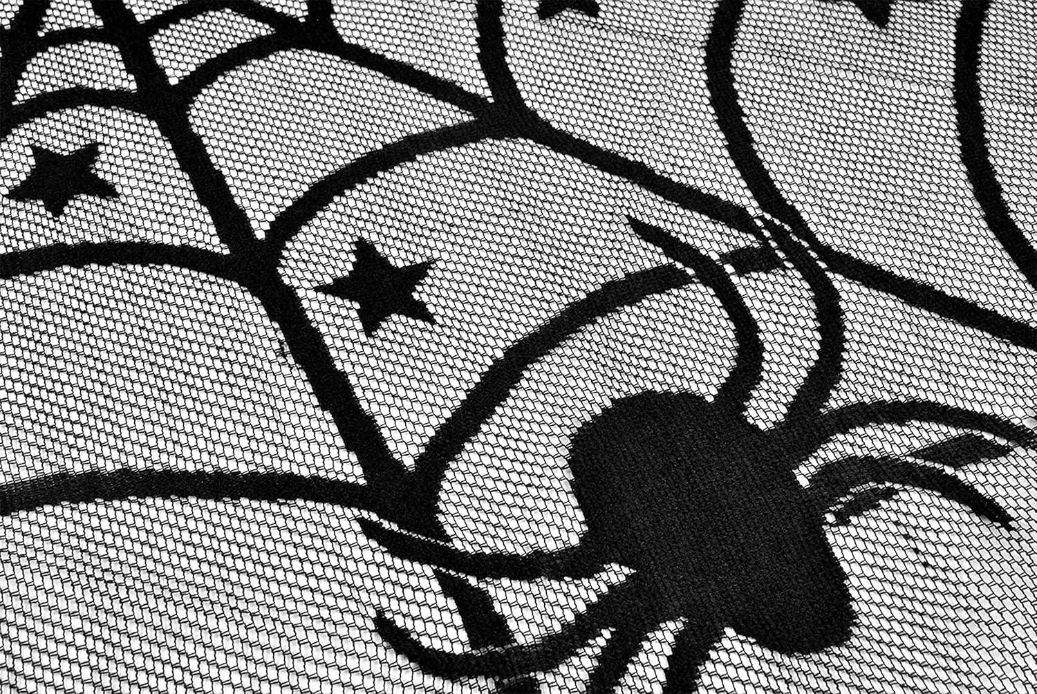 DII 18x72" Polyester Lace Table Runner, Black Spider Web - Perfect for Halloween, Dinner Parties and Scary Movie Nights: Home & Kitchen