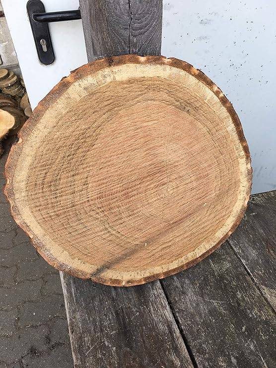 KJR Holzmanufaktur Baumscheibe, Holzscheibe,ca.40 x 3 cm, basteln, Holz,Roteiche