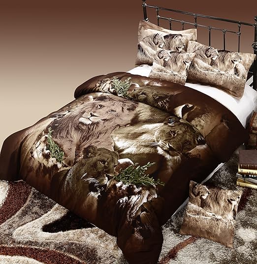 Cozy Beddings Lion 100Percent Cotton 5Piece Duvet Cover
