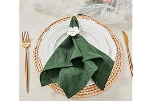 JINVASE Dinner Cloth Napkins Bulk,100% Natural Soft Fall Cotton Linen Napkins,Washable Napkins with Hemmed Edges for Wedding 