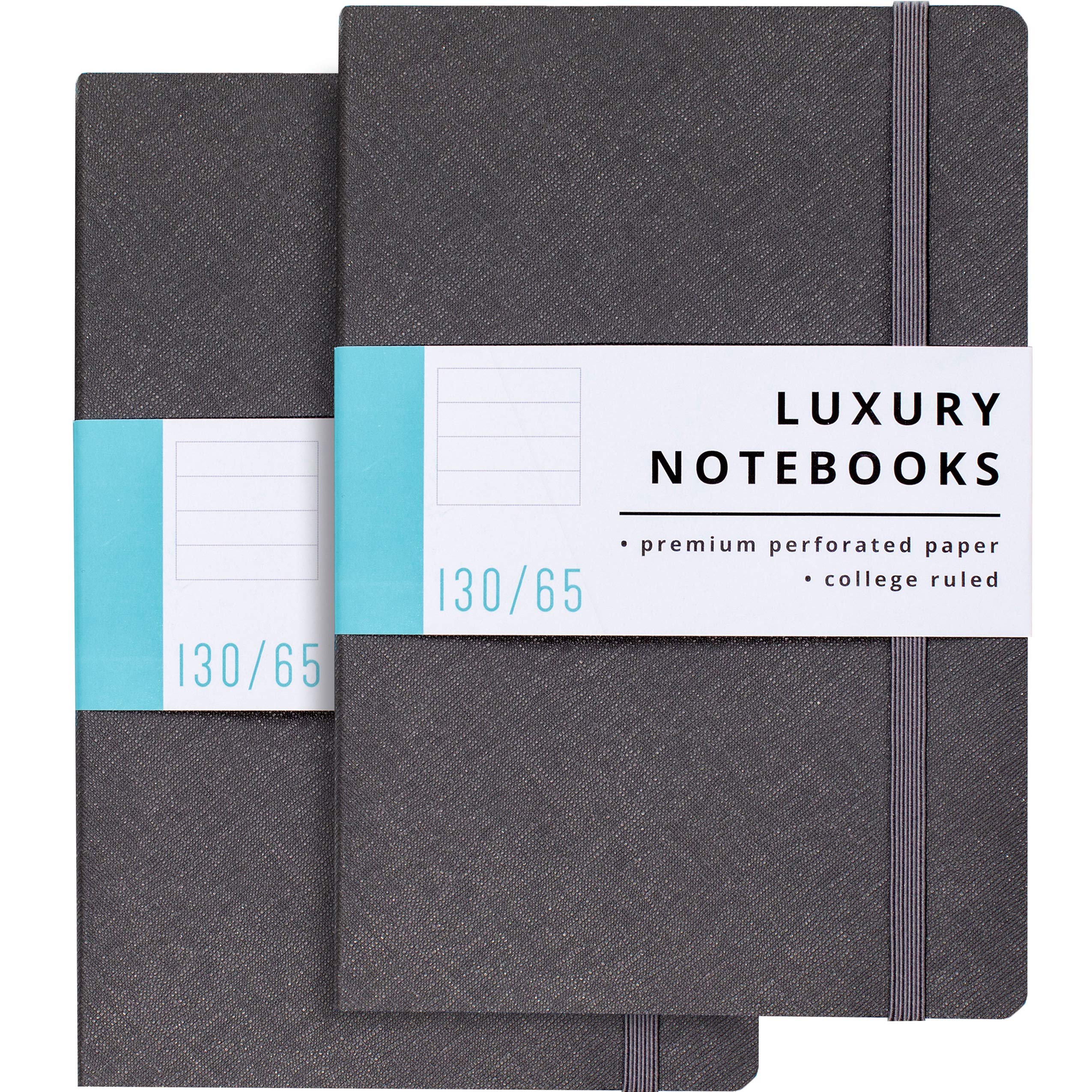 Photo 1 of Papercode Lined Journal Notebooks (2 Pack) - Luxury Journals for Writing w/ 130 Pages, Soft Cover - Executive Notebooks for Work, Travel, College - Gray