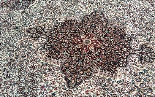 PARADISE CARPET CREATION Kashmiri Persian Design Carpet Competitive Price 5X7 FEET (150X210) cm. Color Cream Multi