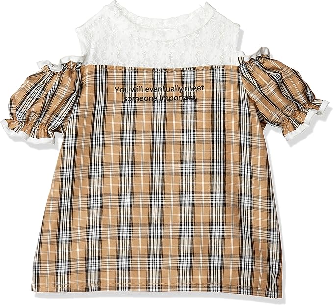 Amazon ジュエルナバイミー レース切替オフショル風トップス パフ 肩あき セットアップ 半袖 小学生 中学生 女の子 通学 シャツ ブラウス 通販