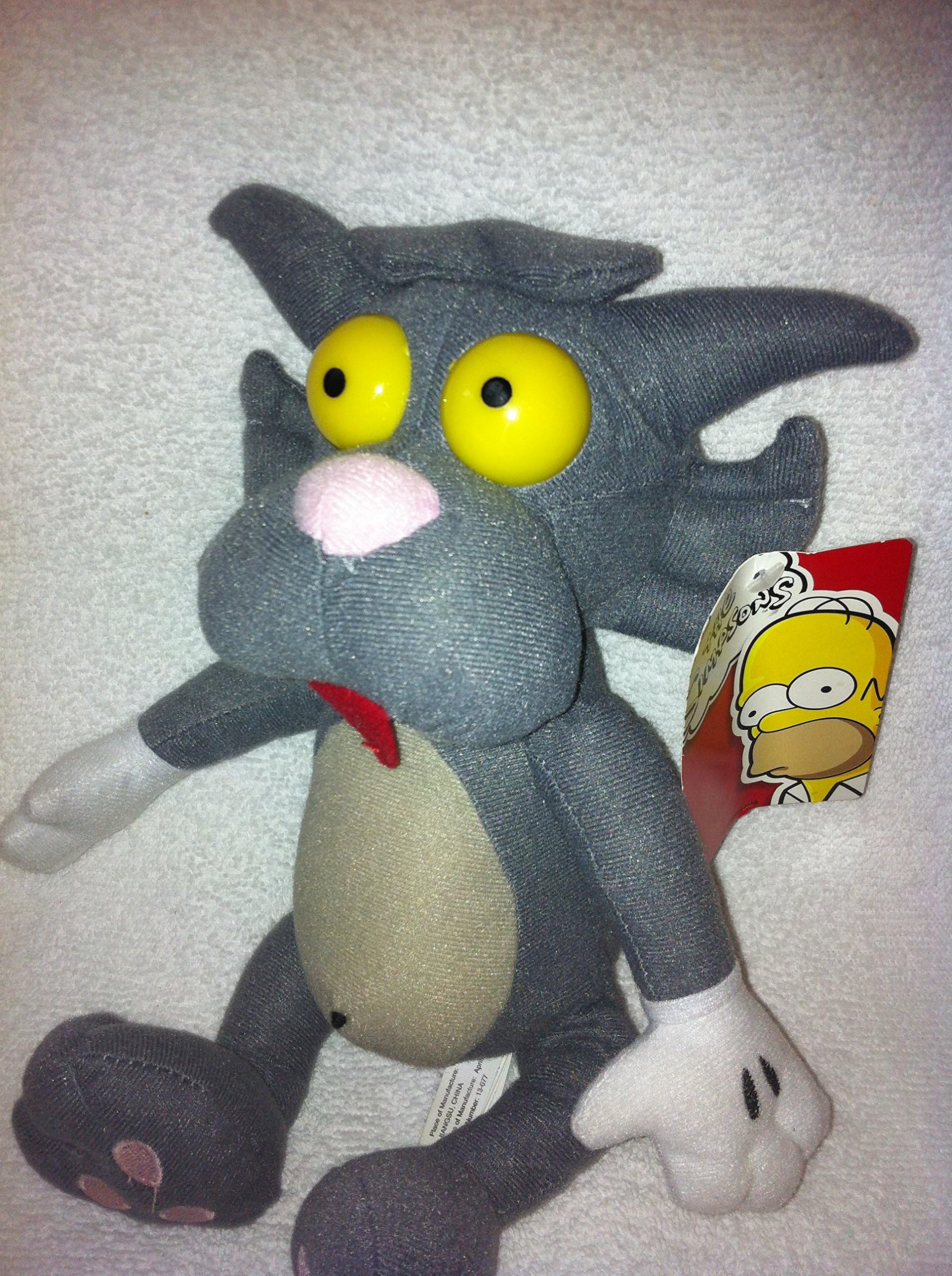 (Grey) Scratchy The Cat 12" Plush Doll from The Simpsons Collectors