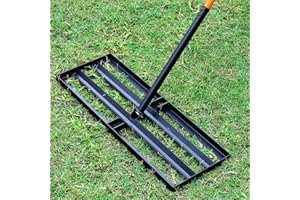 MEOLIGR Lawn Leveling Rake, 30"x10" Leveling Rake with 78 Inch Adjustable Handle, Stainless Steel, for Backyard, Garden, Golf Course, Farm ＆ Pasture, Professional Lawn Care Tool
