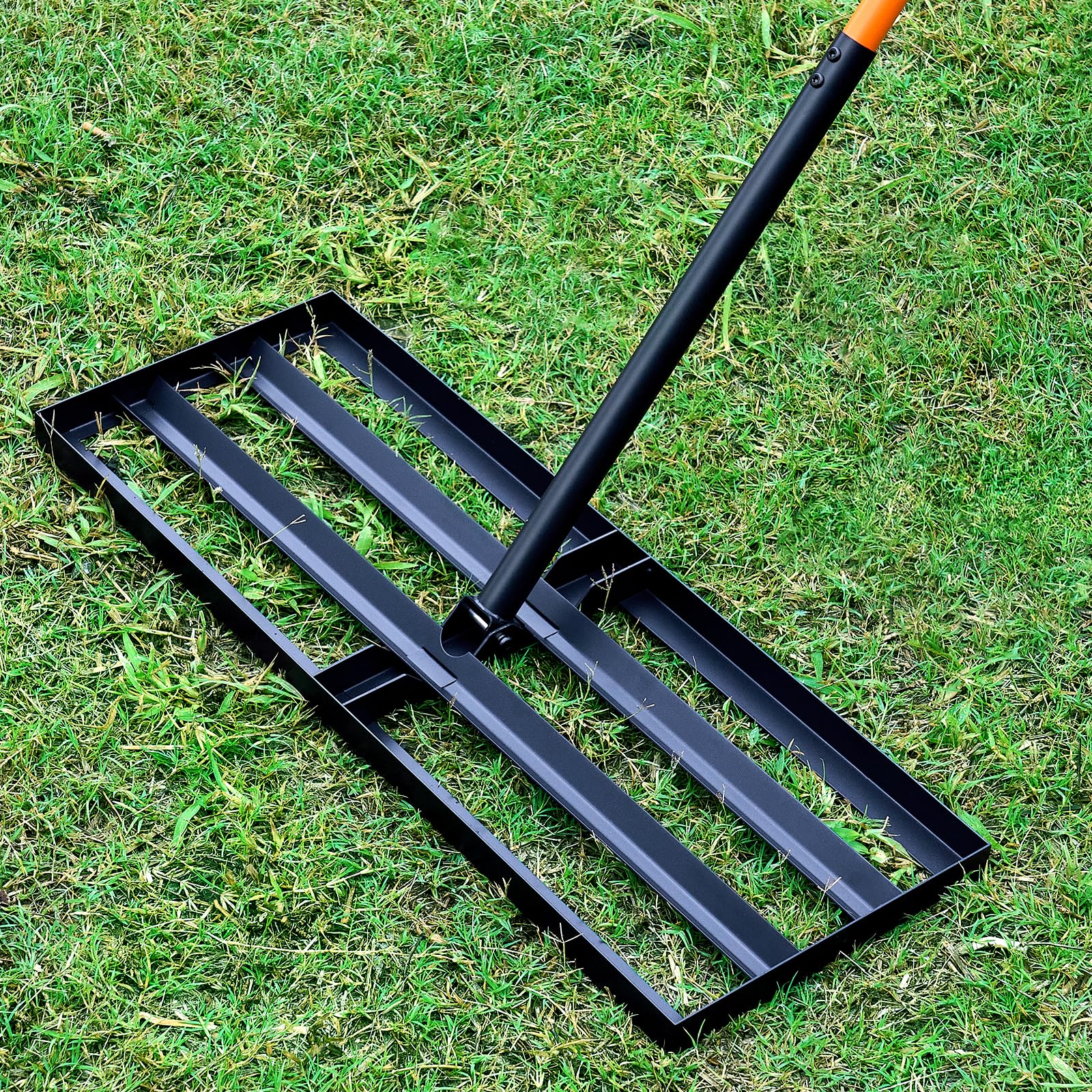 Photo 1 of Lawn Leveling Rake, 30"x10" Leveling Rake with 78 Inch Adjustable Handle, Stainless Steel, for Backyard, Garden, Golf Course, Farm ? Pasture, Professional Lawn Care Tool